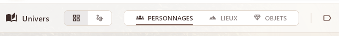 Navigation de la vue Grille Univers - LocalProse