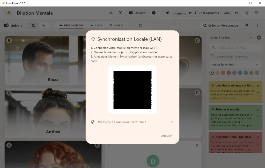 Synchronisez vos projets entre votre ordinateur et votre smartphone pour écrire en continu